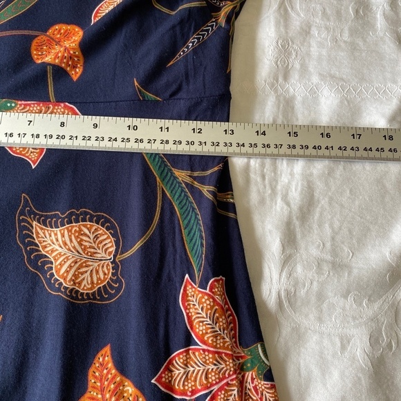 LOFT Navy Floral Midi Dress - Picture 10 of 14